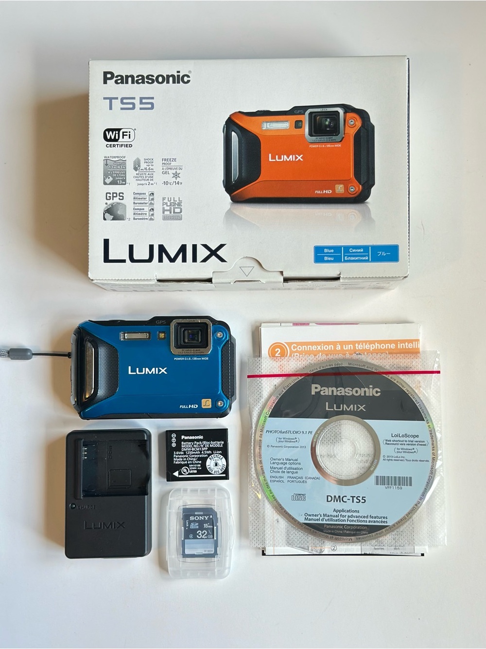 Panasonic Lumix TS5 Waterproof Digital Camera - Blue